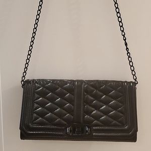 Rebecca Minkoff Black Love Quilted Purse Crossbody with Removable Chain